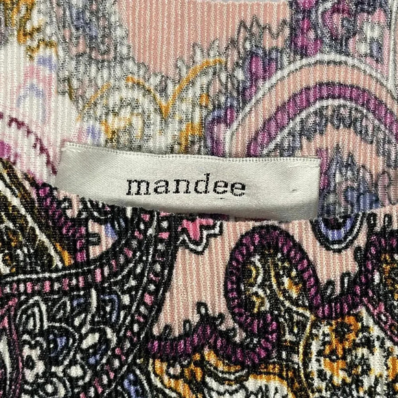 Mandee Pink Paisley Ribbed Sleeveless Top L‎ - Picture 2 of 4